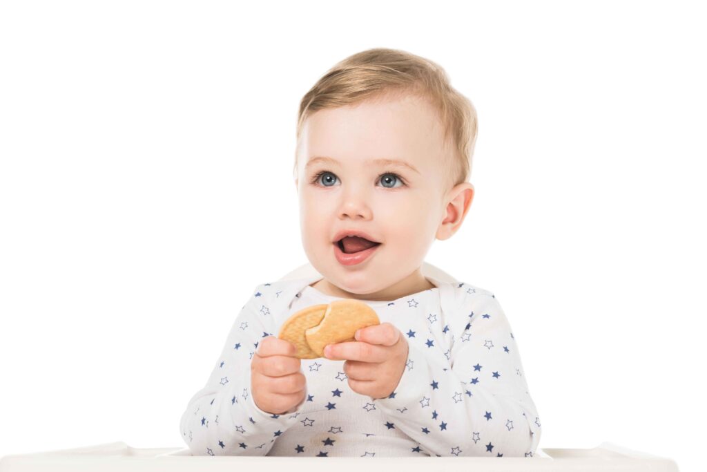 baby with cookie